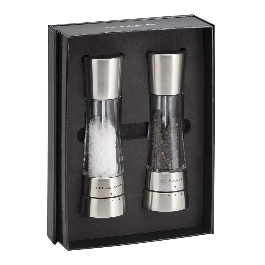 Cole&Mason - Salz- und Pfeffermühlen-Set DERWENT, 2 Stück, 19 cm, glänzender Chrom