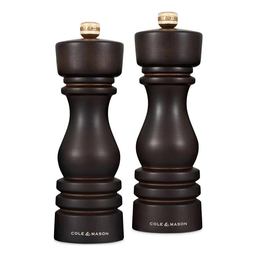 Cole&Mason - Salz- und Pfeffermühlen-Set LONDON 2 Stück 18 cm Buche/Braun