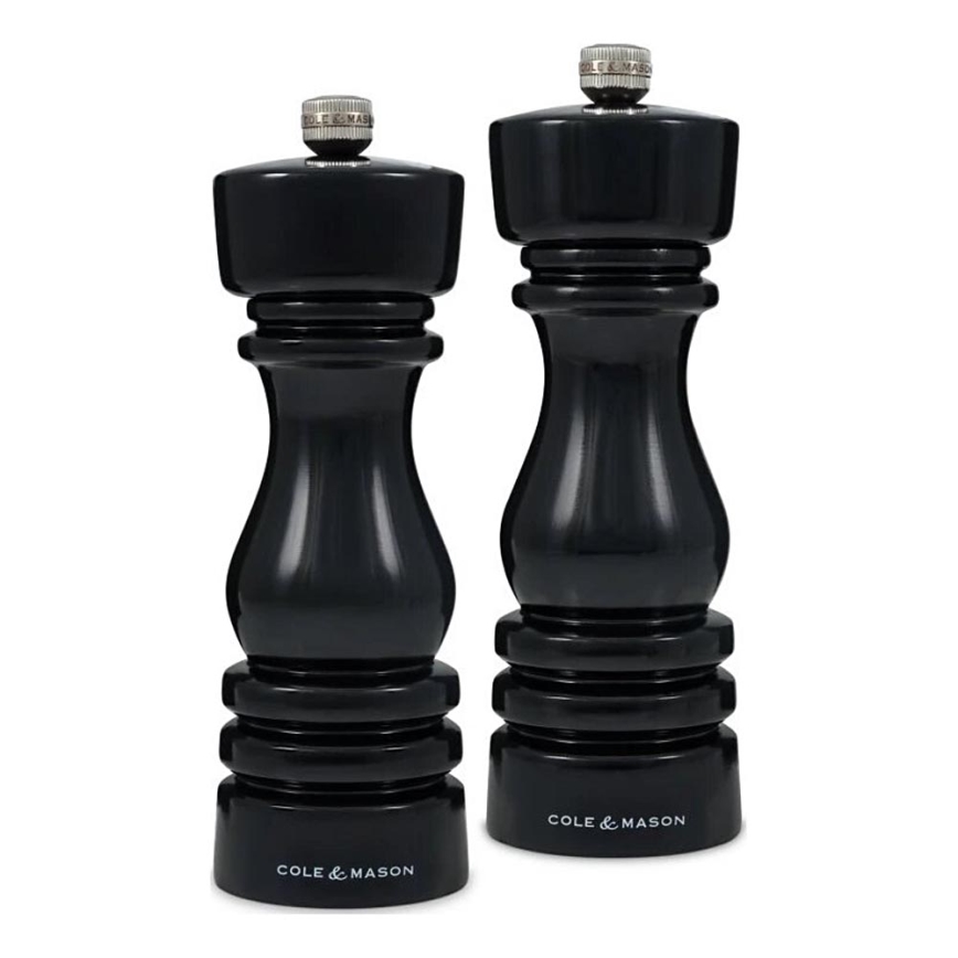 Cole&Mason - Salz- und Pfeffermühlen-Set LONDON 2 Stück 18 cm Buche/Schwarz