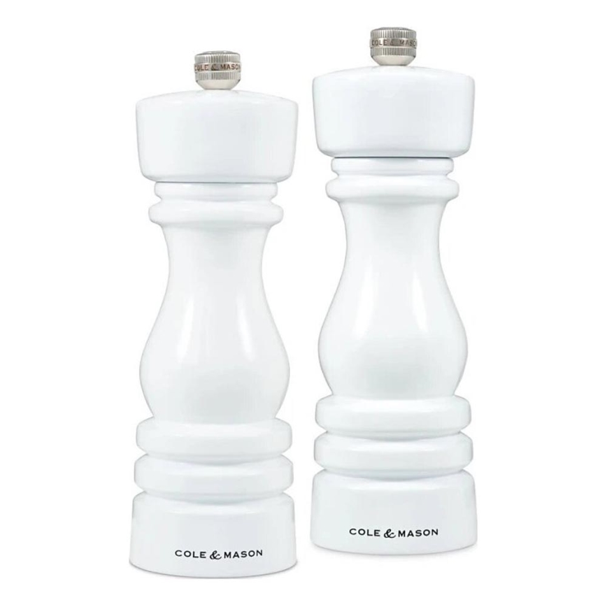 Cole&Mason - Salz- und Pfeffermühlen-Set LONDON 2 Stück 18 cm Buche/Weiß