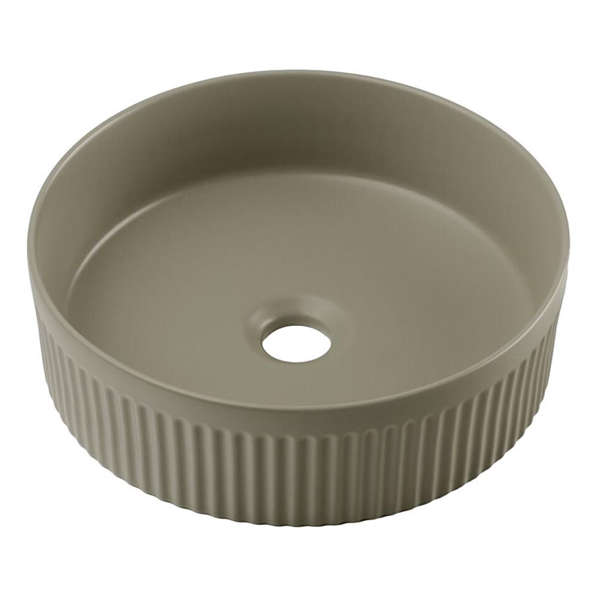 COMAD BEYOND 2 OLIVER GREEN (E-6565) - Aufsatzwaschbecken BEYOND Ø 36 cm Keramik/mattgrün