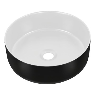 COMAD UM-6259 SIMPLE 8. - Aufsatzwaschbecken SIMPLE Ø 36 cm Keramik/mattweiß/mattschwarz