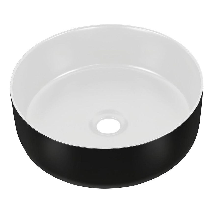COMAD UM-6259 SIMPLE 8. - Aufsatzwaschbecken SIMPLE Ø 36 cm Keramik/mattweiß/mattschwarz