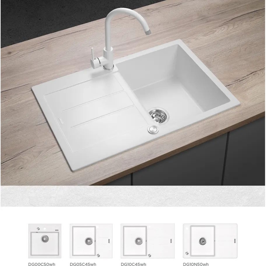 Concept BDG3334WH - Spültischarmatur 33,5 cm Granit/Weiß