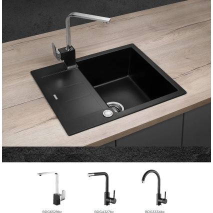 Concept DG05C45BC - Küchenspüle CUBIS 50x62 cm Granit/schwarz
