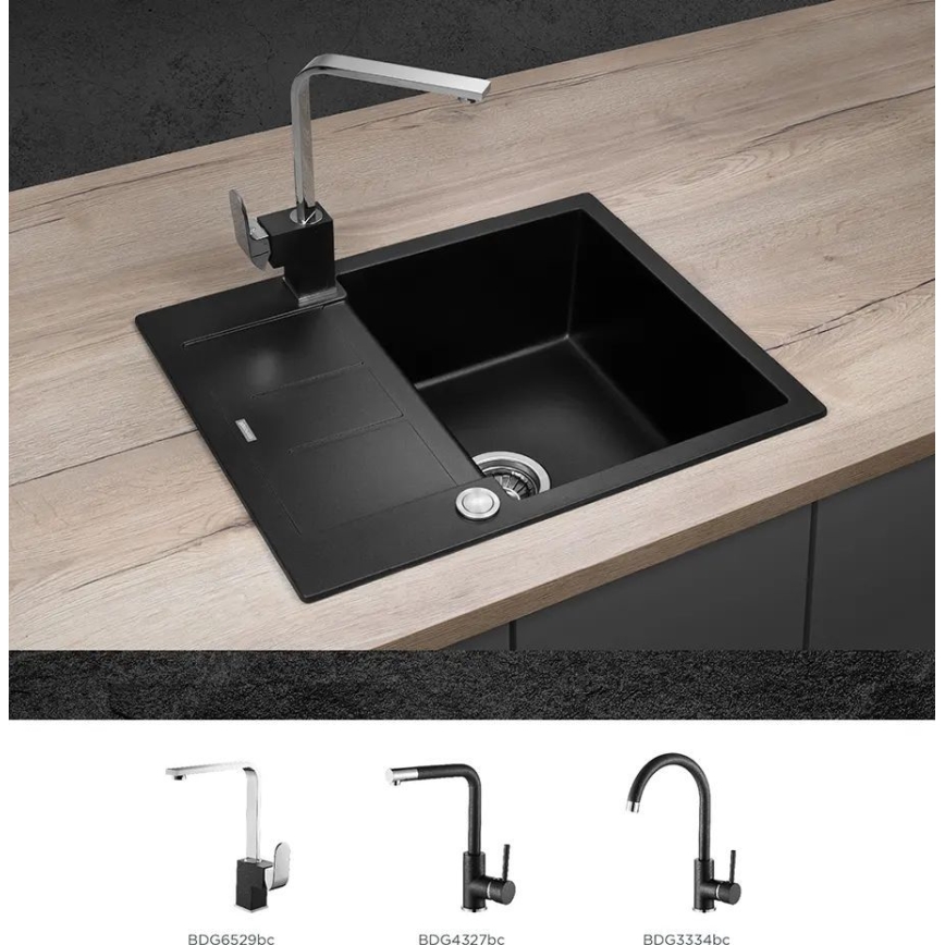 Concept DG05C45BC - Küchenspüle CUBIS 50x62 cm Granit/schwarz