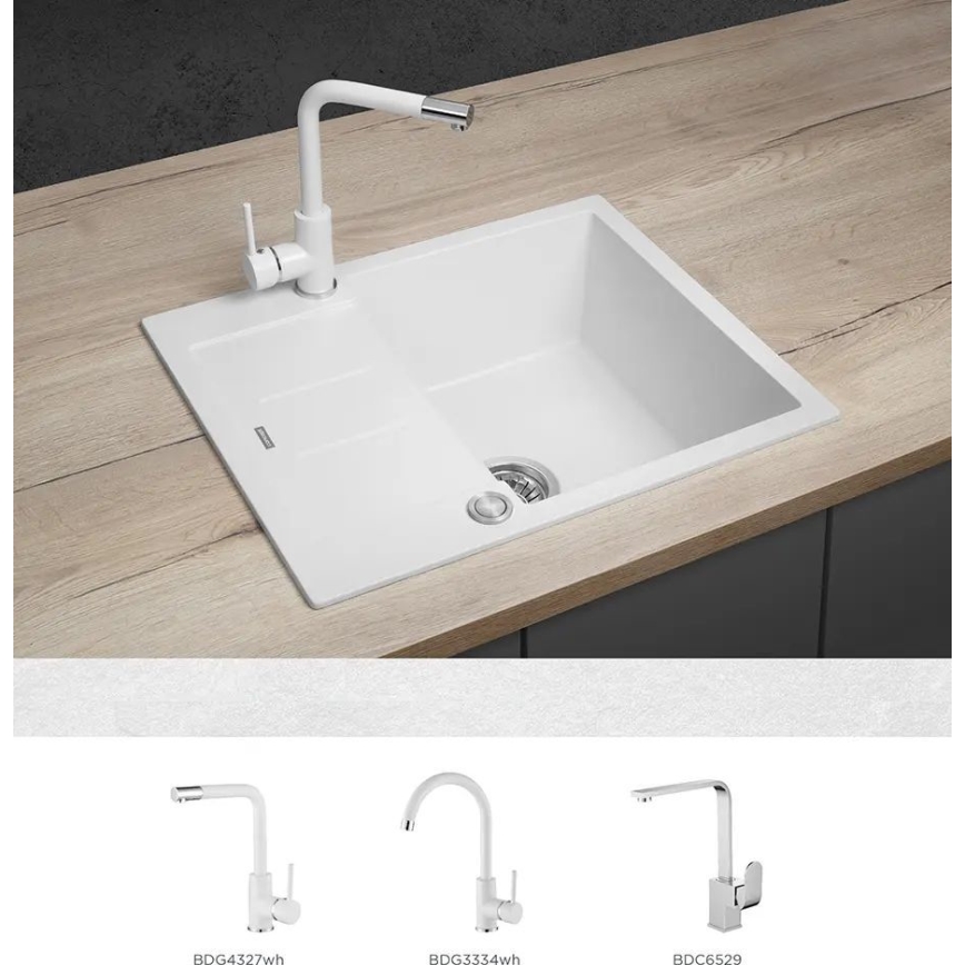 Concept DG05C45WH - Küchenspüle CUBIS 50 x 62 cm, Granit/Weiß