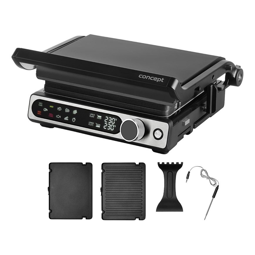 Concept ge3500 - Kontaktgrill mit Temperatursensor 2000W/230V schwarz