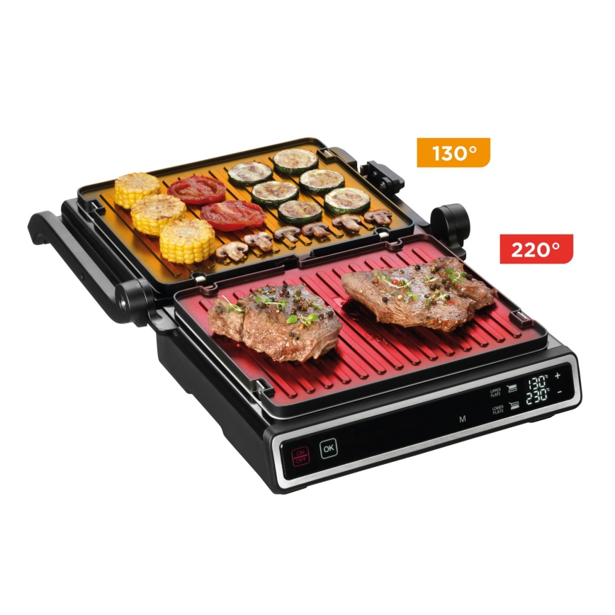 Concept ge3550 - Kontaktgrill mit Temperaturfühler 2000W/230V schwarz