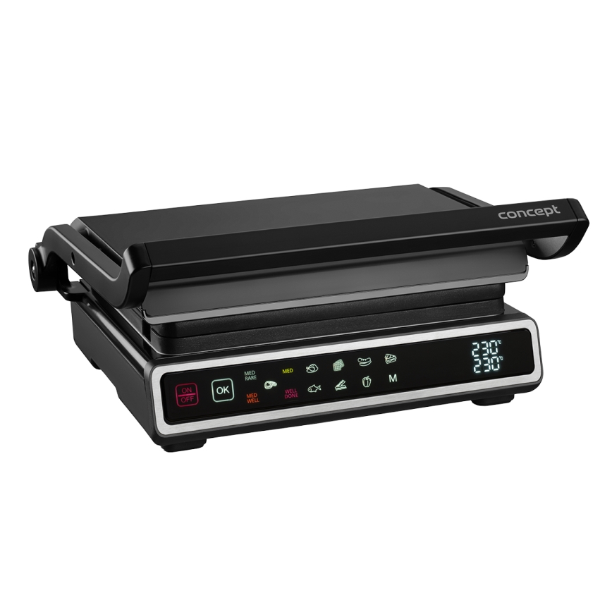 Concept ge3550 - Kontaktgrill mit Temperaturfühler 2000W/230V schwarz