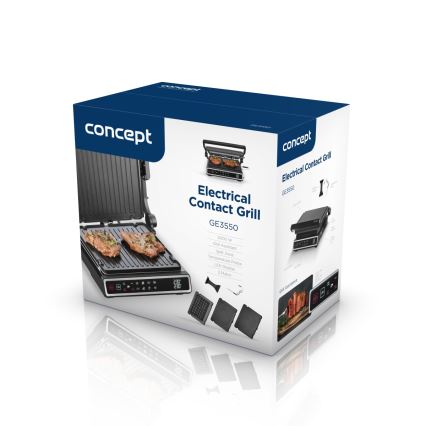 Concept ge3550 - Kontaktgrill mit Temperaturfühler 2000W/230V schwarz
