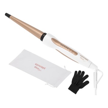 Concept KK2125 - Konischer Lockenstab GLAM STYLE 42W/230V weiß/roségold