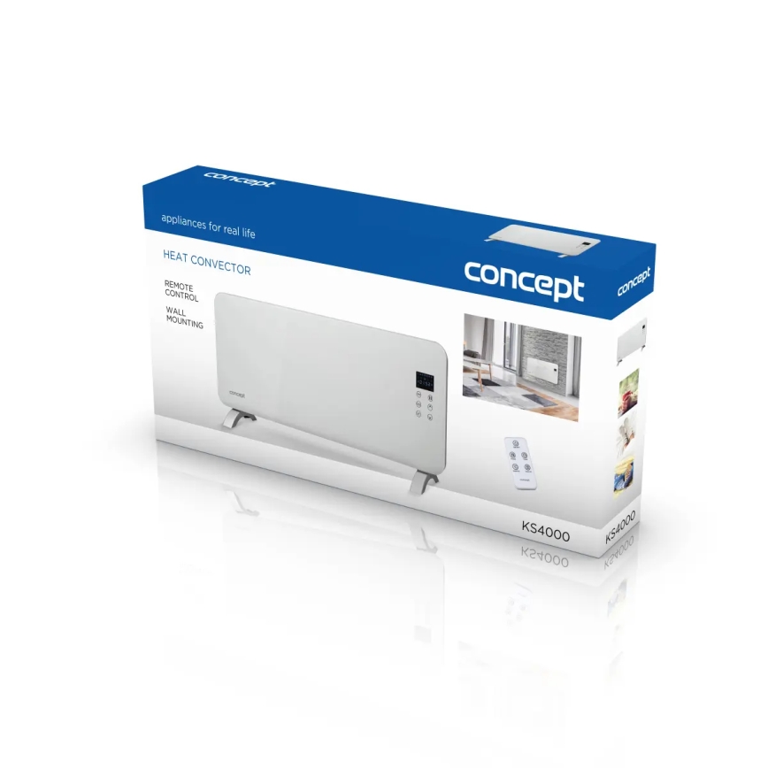 Concept KS4000 - Elektrischer Direktheizer/Konvektor 1000/2000W IP24 weiß + Fernbedienung