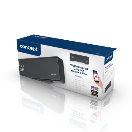 Concept QH4100 - Elektrisches Heizgerät 1000/2000W Wi-Fi IP22 grau + Fernbedienung