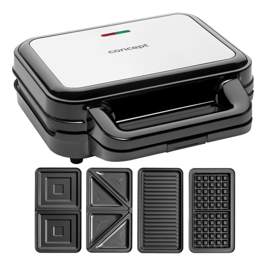 Concept SV3070 - XXL 4-in-1 Toaster 900W/230V Schwarz/Edelstahl