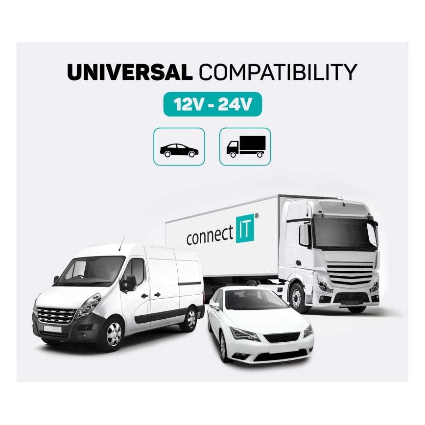 CONNECT IT CCC-8800-SL - FM-Sender fürs Auto mit Freisprechfunktion schwarz/silber