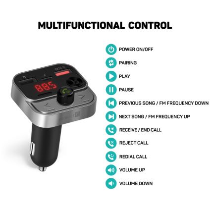 CONNECT IT CCC-8900-AN - FM-Sender fürs Auto mit Freisprechfunktion schwarz/silber