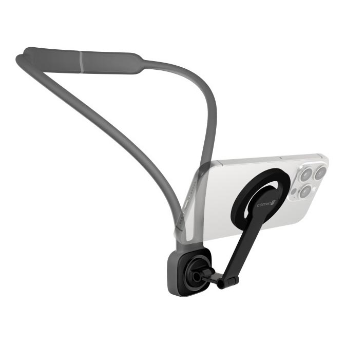 CONNECT IT CFF-6020-GY - Flexibler magnetischer MagSafe-Handyhalter zum Umhängen