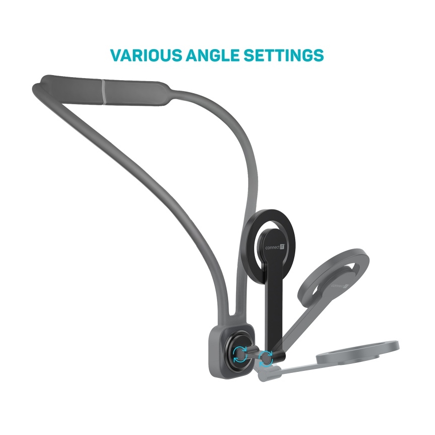 CONNECT IT CFF-6020-GY - Flexibler magnetischer MagSafe-Handyhalter zum Umhängen