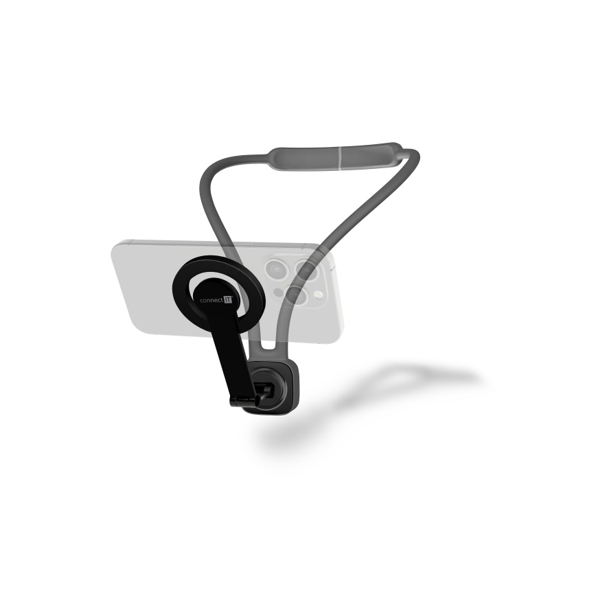CONNECT IT CFF-6020-GY - Flexibler magnetischer MagSafe-Handyhalter zum Umhängen