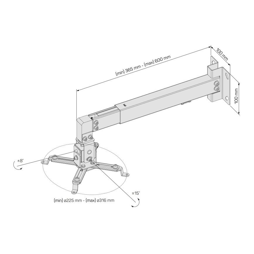 CONNECT IT CMF-7020-SL - Wandhalterung für Beamer, silber