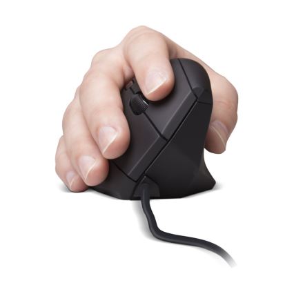 CONNECT IT CMO-2500-BK - Ergonomische, kabelgebundene Vertikalmaus Verti Wire, 1000/1600 DPI, schwarz