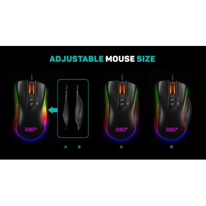 CONNECT IT CMO-3591-BK - LED RGB Kabelgebundene Gaming-Maus 500-7200 DPI schwarz