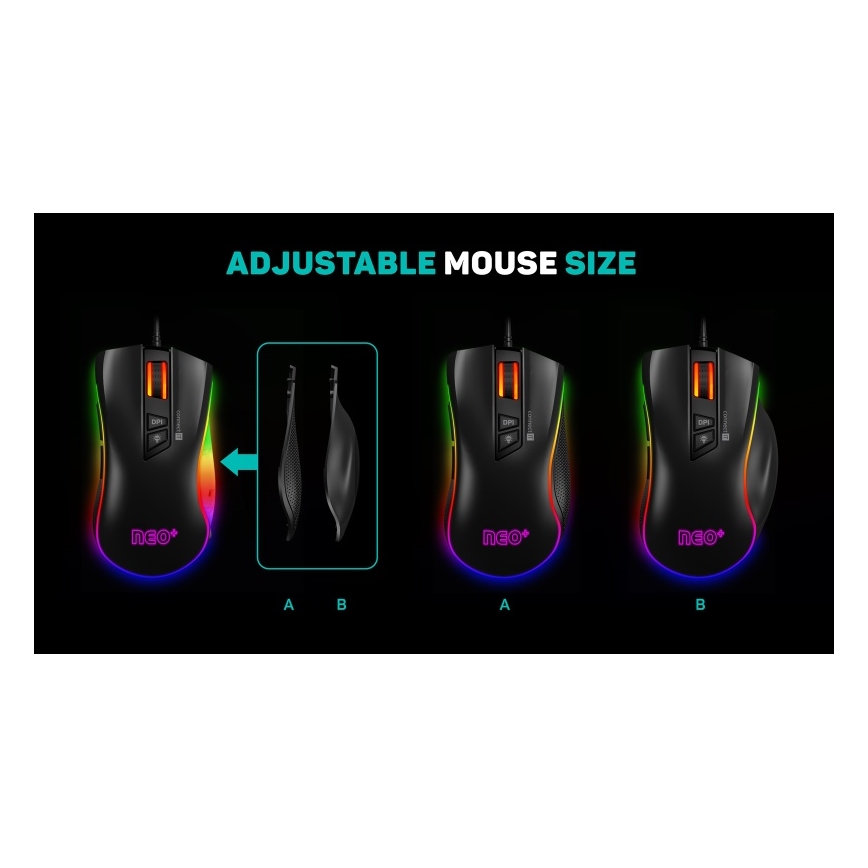 CONNECT IT CMO-3591-BK - LED RGB Kabelgebundene Gaming-Maus 500-7200 DPI schwarz