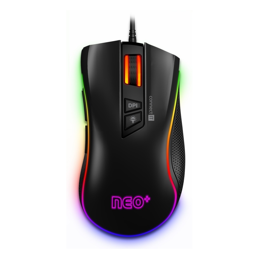 CONNECT IT CMO-3591-BK - LED RGB Kabelgebundene Gaming-Maus 500-7200 DPI schwarz