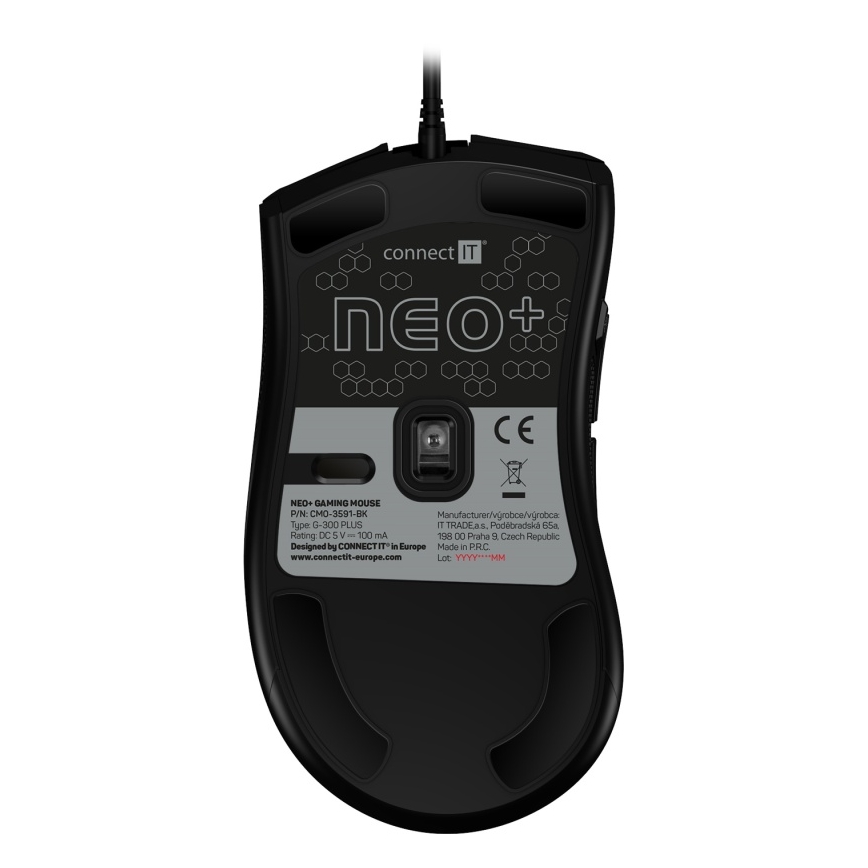 CONNECT IT CMO-3591-BK - LED RGB Kabelgebundene Gaming-Maus 500-7200 DPI schwarz