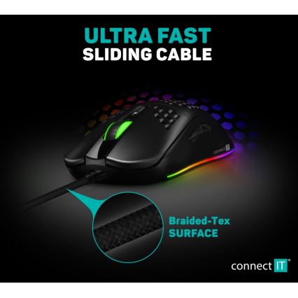 CONNECT IT CMO-5511-BK - LED RGB Kabelgebundene Gaming-Maus 200-12800 DPI schwarz