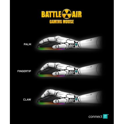 CONNECT IT CMO-5511-BK - LED RGB Kabelgebundene Gaming-Maus 200-12800 DPI schwarz