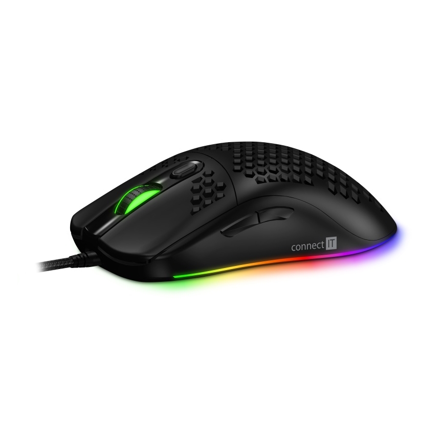 CONNECT IT CMO-5511-BK - LED RGB Kabelgebundene Gaming-Maus 200-12800 DPI schwarz