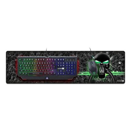 CONNECT IT CMP-1110-LG - Maus- und Tastaturunterlage 88,6x24,5 cm schwarz/grün