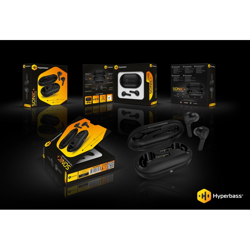 CONNECT IT HEP-5300-BK - Kabellose Kopfhörer mit Mikrofon 300 mAh + 2x 35 mAh schwarz