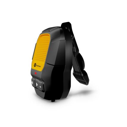 CONNECT IT HSP-1010-BK - ClipBEAT kabelloser Lautsprecher mit integriertem Mikrofon, 2 W/5 V, 560 mAh, IPX7, schwarz/gelb