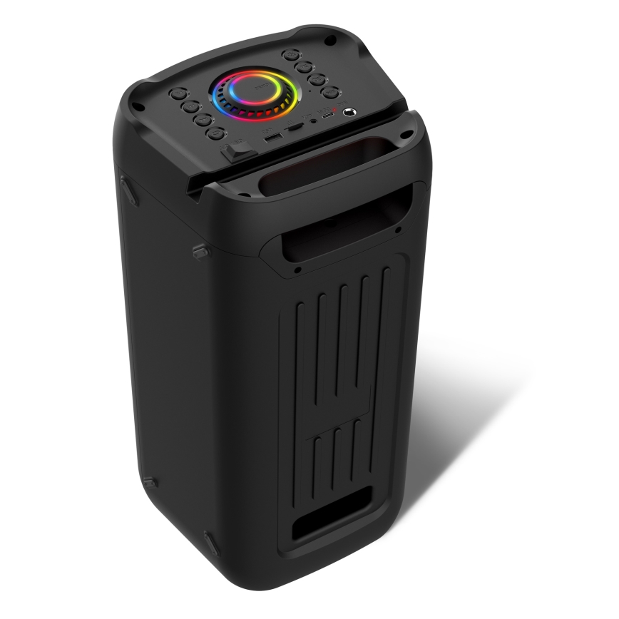 CONNECT IT HSP-3050-BK - LED kabelloser Lautsprecher mit Mikrofon 60W/5V 4500 mAh schwarz + Fernbedienung
