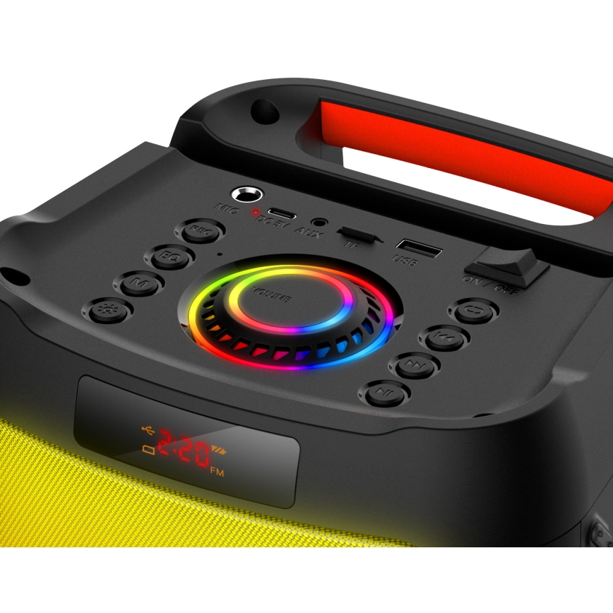 CONNECT IT HSP-3050-BK - LED kabelloser Lautsprecher mit Mikrofon 60W/5V 4500 mAh schwarz + Fernbedienung