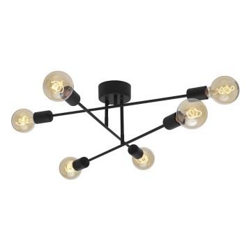 Cottex - Aufgesetzte Deckenleuchte BATON 6xE27/60W/230V schwarz