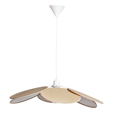 Cottex - Hängeleuchte mit Kabel WINF 1xE27/8W/230V beige/weiß