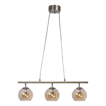 Cottex - Pendelleuchte an Kabel CAPELLA 3xE14/40W/230V rauchfarben/braun