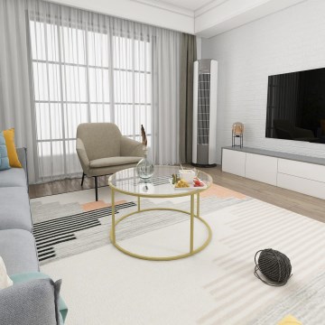 Couchtisch BERLIN 80x45 cm gold/klar