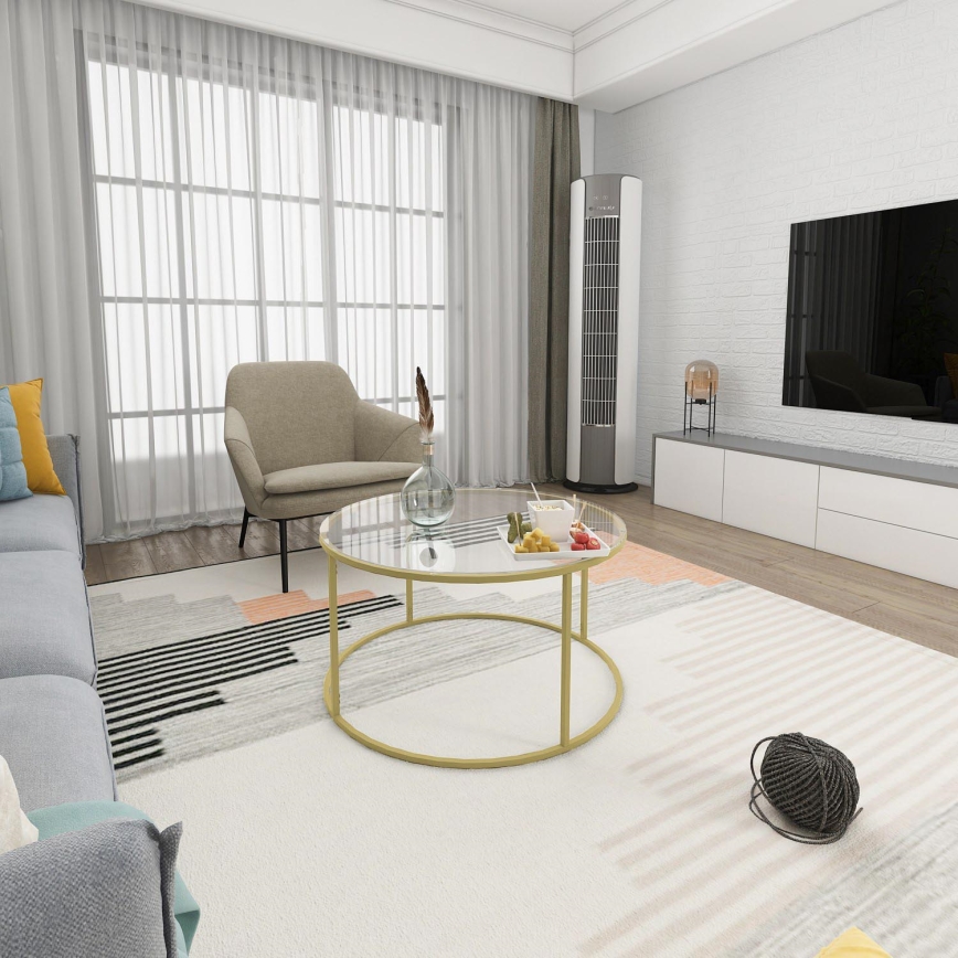 Couchtisch BERLIN 80x45 cm gold/klar