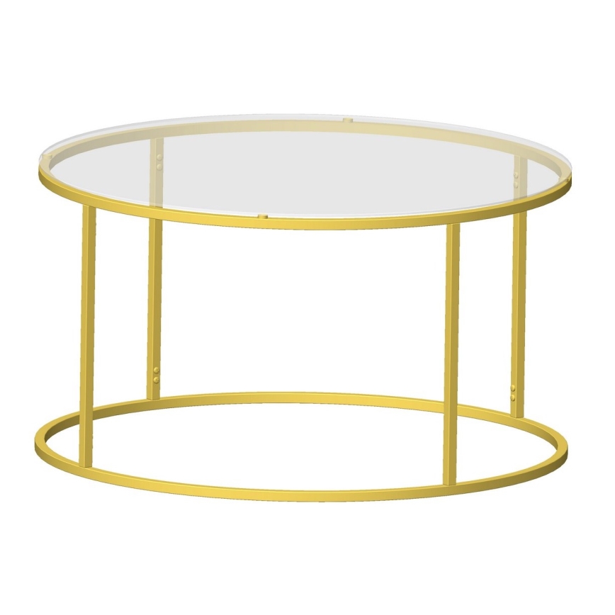 Couchtisch BERLIN 80x45 cm gold/klar