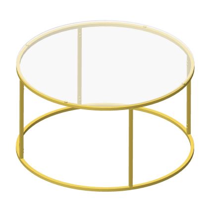 Couchtisch BERLIN 80x45 cm gold/klar
