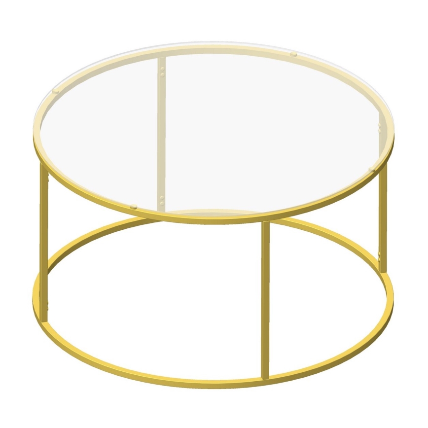 Couchtisch BERLIN 80x45 cm gold/klar