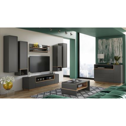 Couchtisch FRED Anthrazit/Eiche Artisan