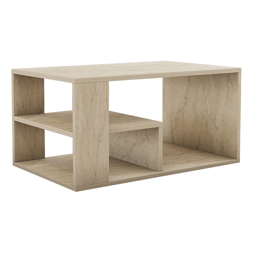 Couchtisch JELIO Marmor-Dekor Beige