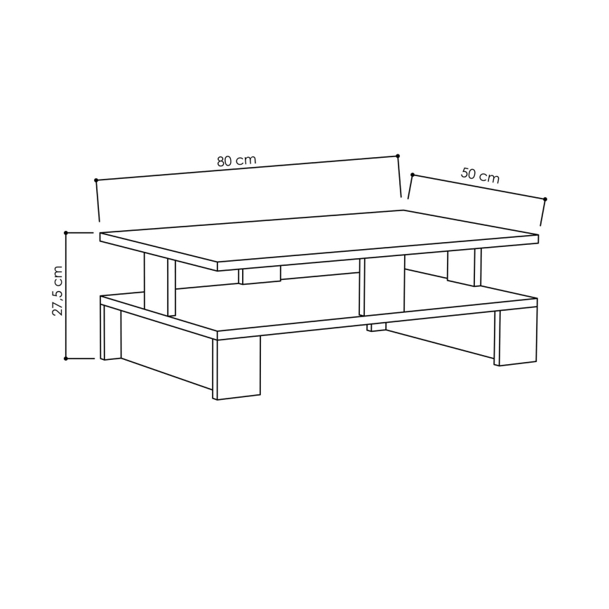 Couchtisch MANSU 27,5x80 cm Anthrazit