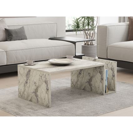 Couchtisch MONEL, Marmor-Dekor, Grau